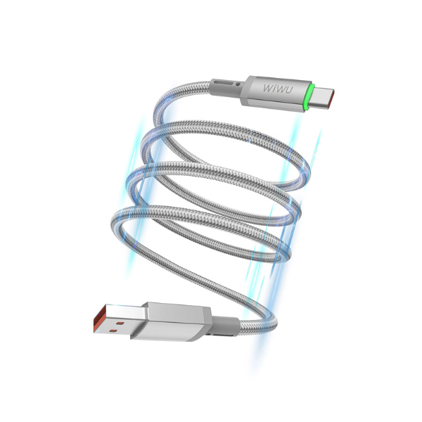 Câble WiWU Wi-C082 USB-A vers USB-C 1M – Charge Rapide & Transfert de Données, Câble Type-C Résistant et Fiable
