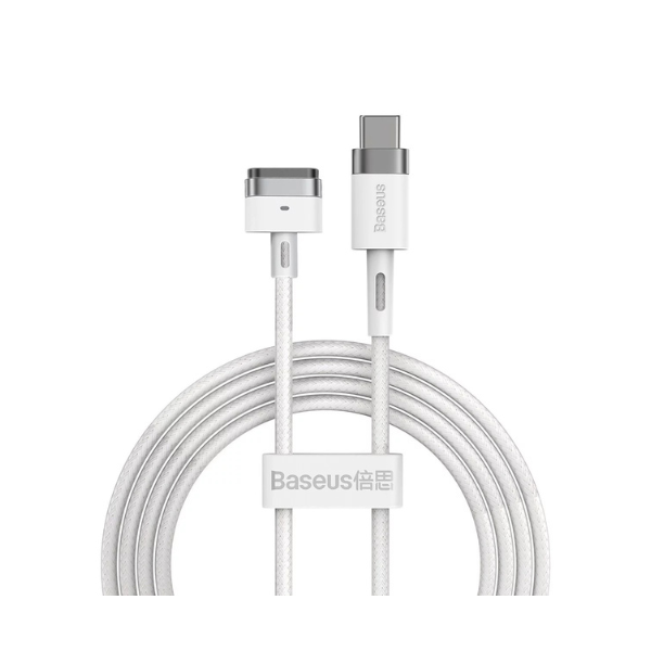 Câble Baseus Zinc Magnetic USB-C 60W 2m (Blanc) – Charge Rapide PD, Connecteur Magnétique, Longueur 2M, Design Premium en Zinc