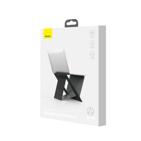 Support Ordinateur Portable Baseus Ultra High Folding Laptop Stand (Noir) – Support Réglable Ultra-Élevé, Pliable, Stable & Ergonomique