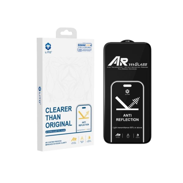 Verre Trempé Anti-Réflexion Lito pour iPhone 16 Pro Max – Protection Écran Haute Définition