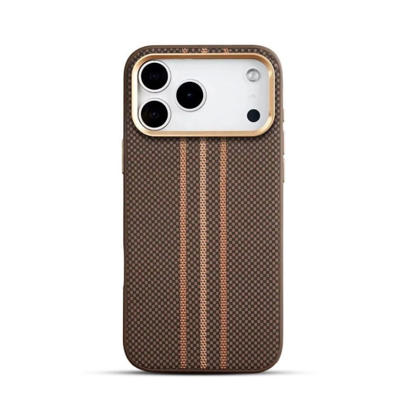 Coque Karbon-Fiber « Goldrix » MagSafe pour iPhone 17 Pro