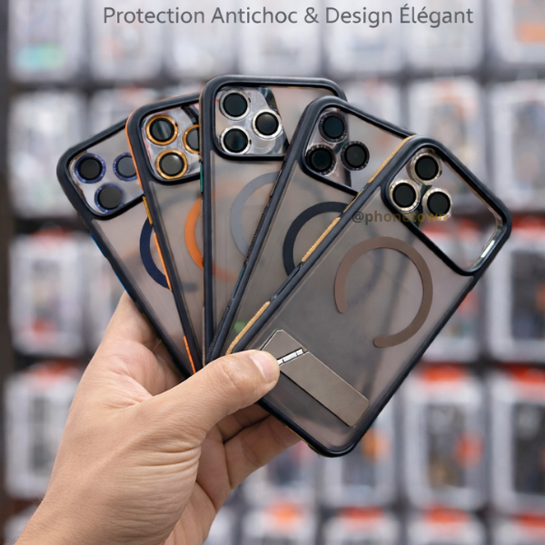 Coque MagSafe Premium avec Support Intégré Pour iPhone 17 Pro / 17 Pro Max – Avec Protection Camera