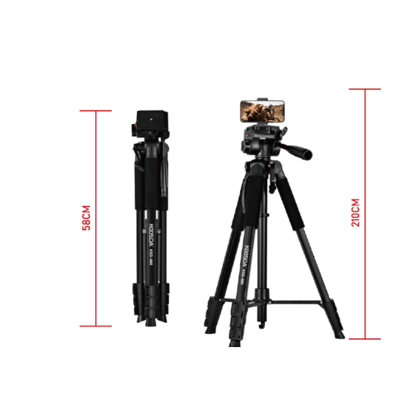 KOOSDA KSD-980 Trépied Professionnel 2.1M – Support Réglable Ultra Stable pour Ring Light, Smartphone & Caméra