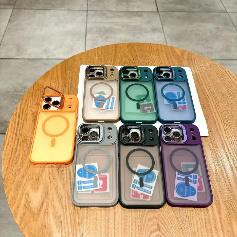 Coque Magnétique Avec Support Et Lens Camera Pour iPhone – Protection élégante