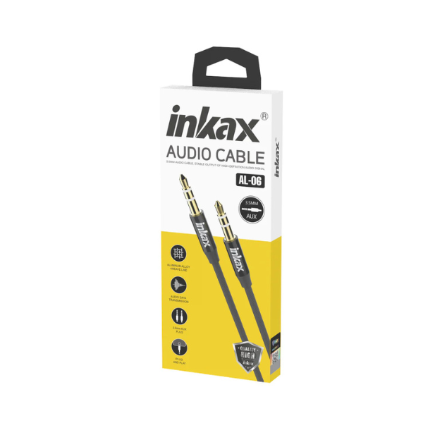 Câble Audio Inkax AL06 – Jack 3,5 mm Haute Qualité, Son Clair et Stable, Câble Résistant pour Voiture & Casque