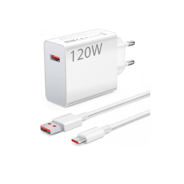 XIAOMI Chargeur Rapide USB 120W + Câble USB-C  (1 m) –  Charge Rapide & Sécurité Intelligente