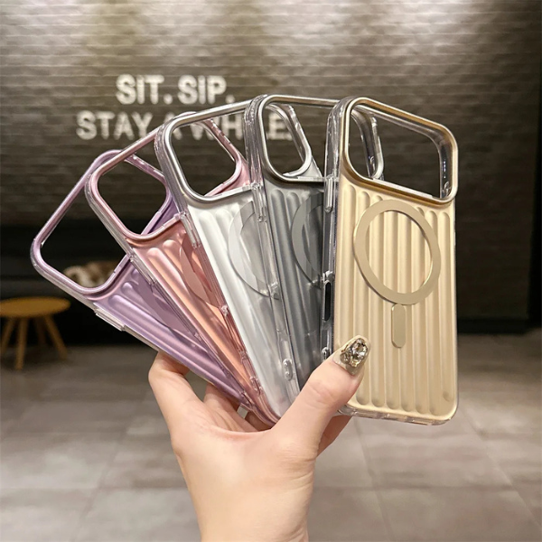 Coque iPhone 17 Pro & 17 Pro MaxcDesign Rayures Luxe Effet Valise Compatible MagSafe & Antichoc