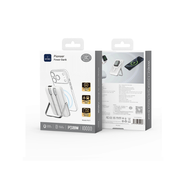 Power Bank Wi-P077 WIWU PD20W Pioneer 10000mAh – Batterie Externe Charge Rapide Portable