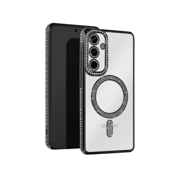 Coque Transparente Strass pour Samsung A16 – Bord Électroplaqué Luxe avec Anneau Rotatif 360° & Protection Écran/Caméra