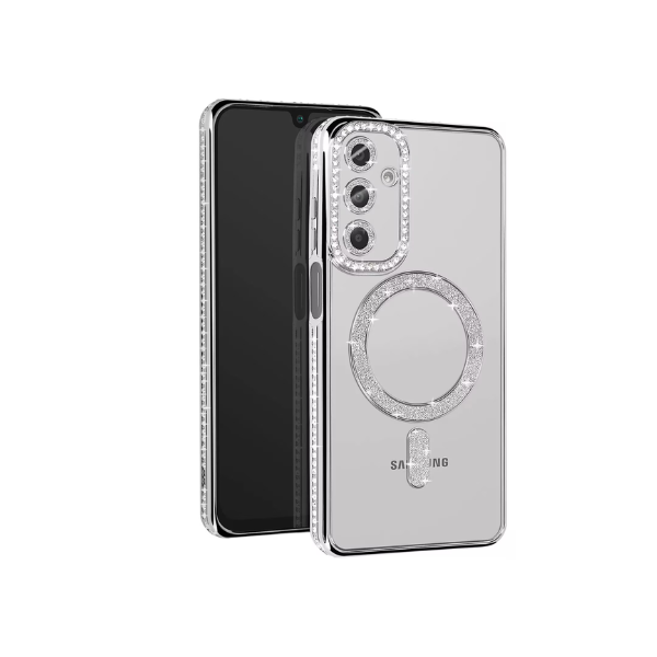 Coque Transparente Strass pour Samsung A16 – Bord Électroplaqué Luxe avec Anneau Rotatif 360° & Protection Écran/Caméra