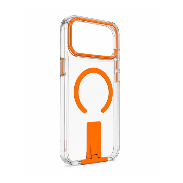 Coque Transparente MagSafe avec Support Intégré – Protection Caméra Premium pour iPhone