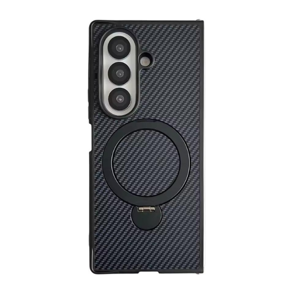 Coque Magnétique Galaxy Z Fold 7 en Fibre de Carbone avec Support Métallique - Protection Armure MagSafe
