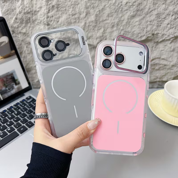 Coque Premium Mat MagSafe avec Support Caméra Métal – Protection Antichoc pour iPhone