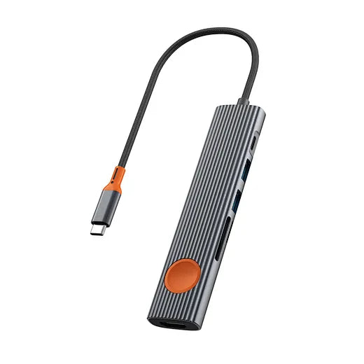 WiWU Travel 7-en-1 Wi-HB007 – Hub USB-C Multifonction avec HDMI 4K, USB 3.0, Lecteur SD/TF & Power Delivery – Adaptateur Compact pour Laptop & Tablette