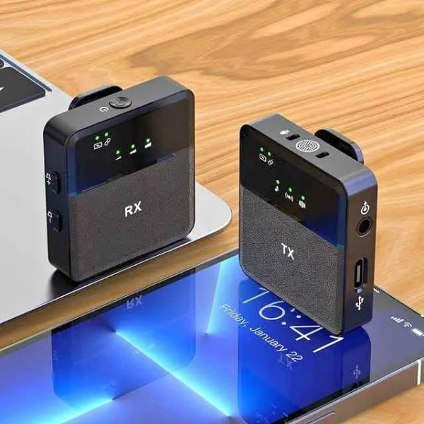 Microphone SX9 Double Sans Fil Type-C 2 Micros Lavalier avec Réduction de Bruit | Audio HD pour Smartphones & Ordinateurs