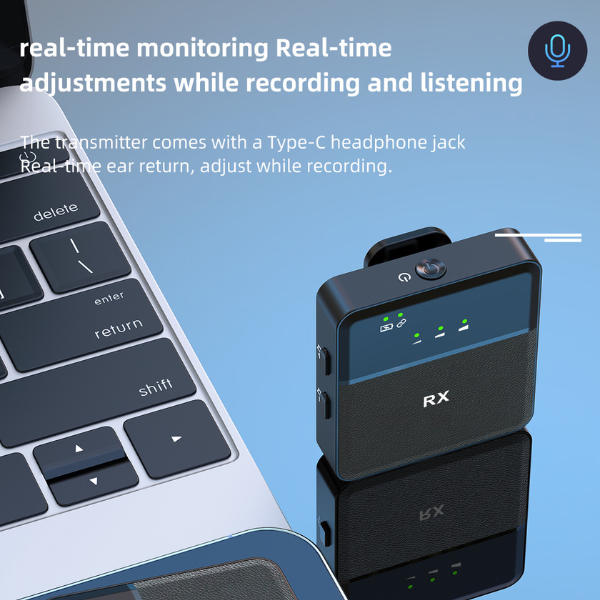 Microphone SX9 Double Sans Fil Type-C 2 Micros Lavalier avec Réduction de Bruit | Audio HD pour Smartphones & Ordinateurs