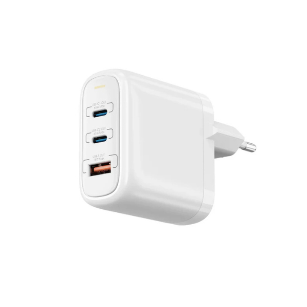 Chargeur WiWU Ark 65W GaN – 3 Ports Ultra Rapide (2 USB-C + 1 USB-A)