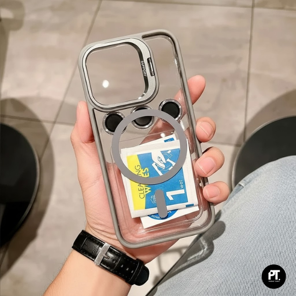 Coque iPhone Transparent avec Support Vidéo - Protection LENS Caméra et MagSafe