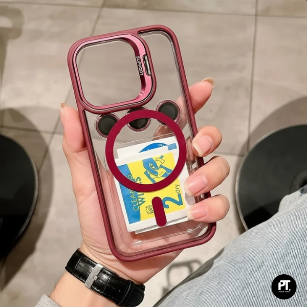 Coque iPhone Transparent avec Support Vidéo - Protection LENS Caméra et MagSafe