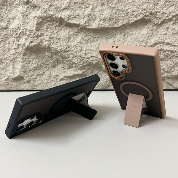 Coque Samsung Galaxy S Luxe Mat Magnétique MagSafe Antichoc + Support
