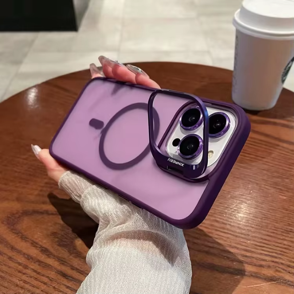 Coque Magnétique Avec Support Et Lens Camera Pour iPhone – Protection élégante